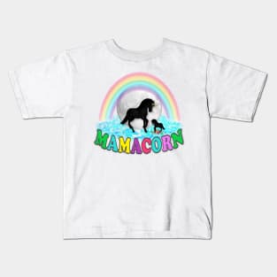 Unicorn. Mother Mamacorn and Baby Unicorn Kids T-Shirt